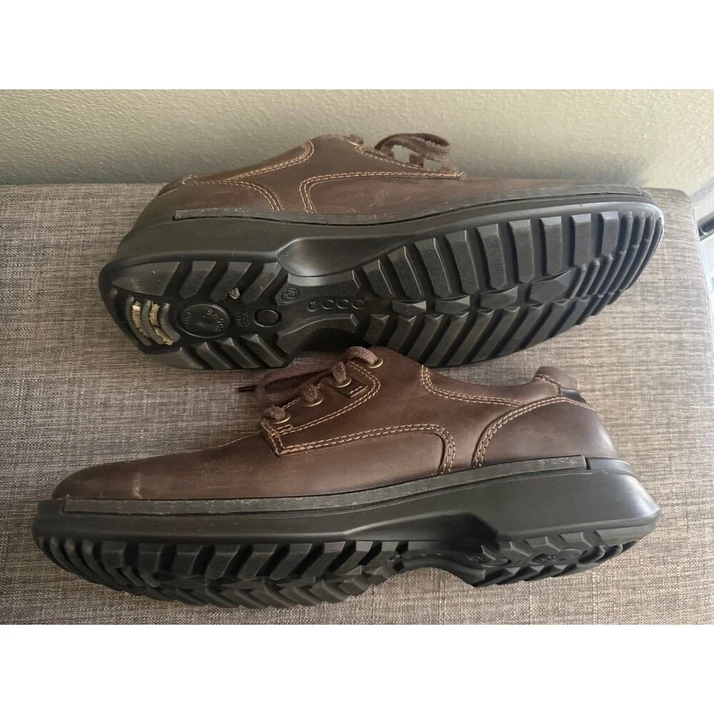 Men’s New Ecco Fusion Brown Leather Lace Up Shoes Size 42 US 8/8.5